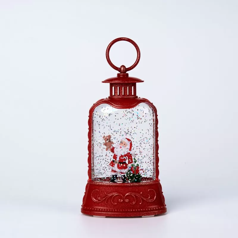 ໂຄມໄຟແດງນ້ອຍ Santa Snow Globe